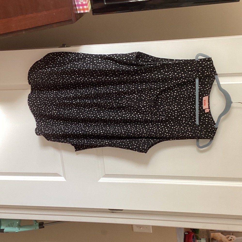 EVRI Black Polka Dot Sleeveless Tank Top